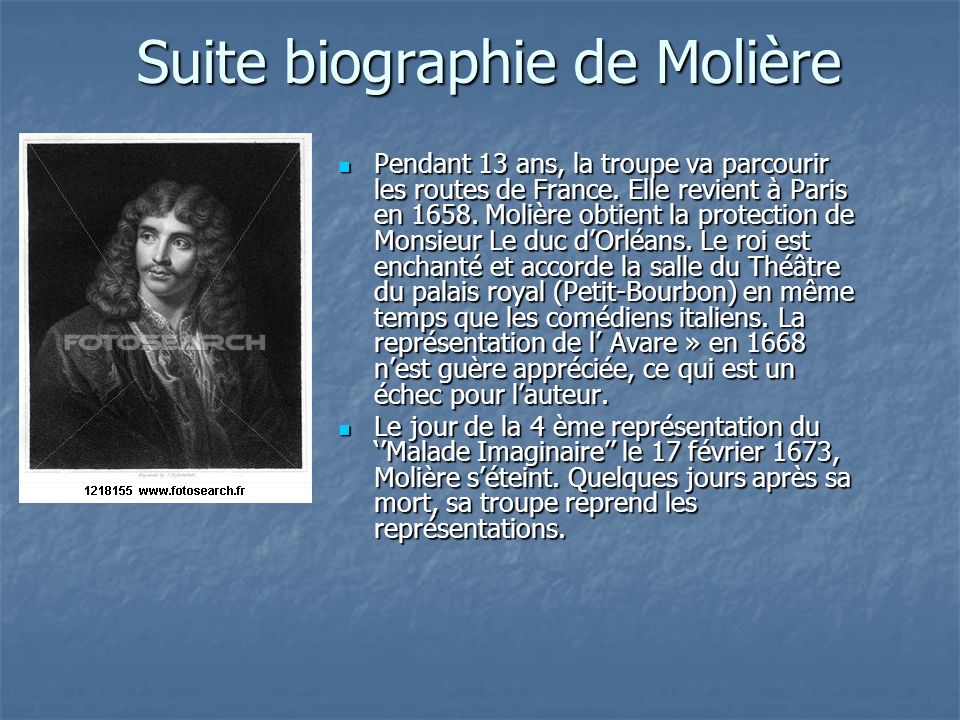 La biographie de Molière ppt télécharger